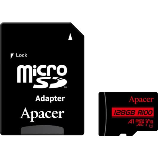 Карта памяти Apacer microSDXC 128 ГБ с SD-адаптером AP128GMCSX10UB-R
