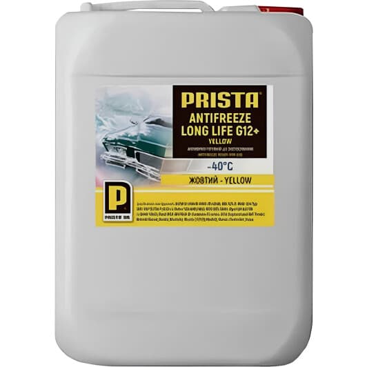 Prista Long Life G12+ жовтий -40 °C, 10 л (P020221) готовий антифриз