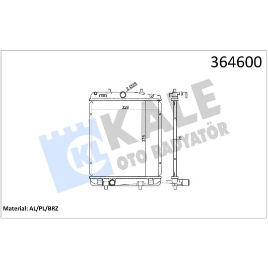 364600 Kale Oto Radyatör Радиатор охлаждения двигателя