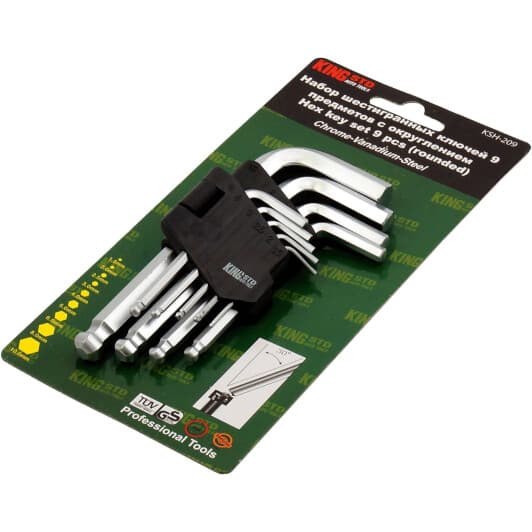 Набор ключей шестигранных King KSH-209 1,5-10 мм с шарообразным наконечником 9 шт