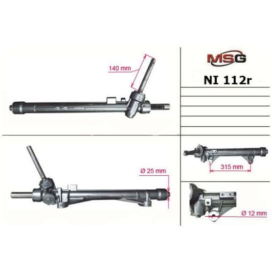 NI112R MSG Кермова рейка для Nissan Juke