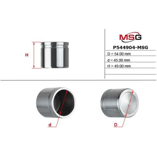 P544904MSG MSG Поршень тормозного суппорта