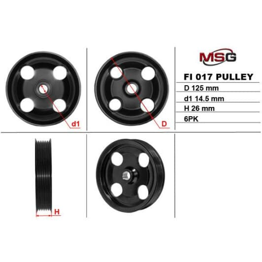 FI017PUL MSG Шкив насоса ГУР