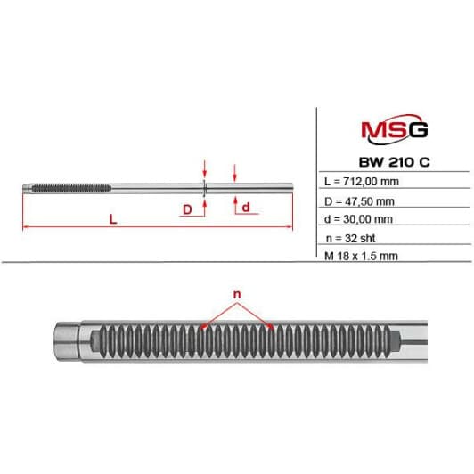 BW210C MSG Кермова рейка для BMW X5