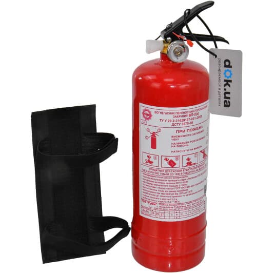 Із манометром вогнегасник Poputchik порошковий з текстильним кріпленням