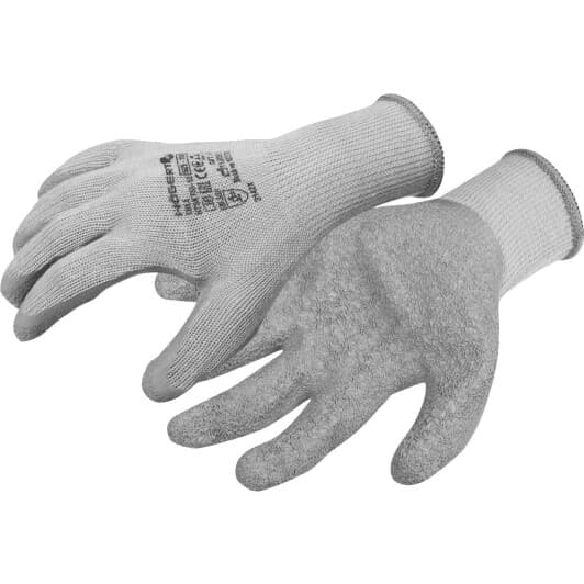 Рукавички робочі Hoegert Technik Dill трикотажні з латексним покриттям світло-сірі