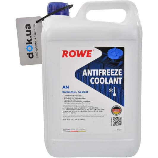 Rowe Hightec Antifreeze AN G11 синий 5 л концентрат антифриза