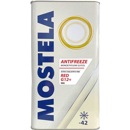 Mostela G12+ червоний -42 °C, 5 л готовий антифриз