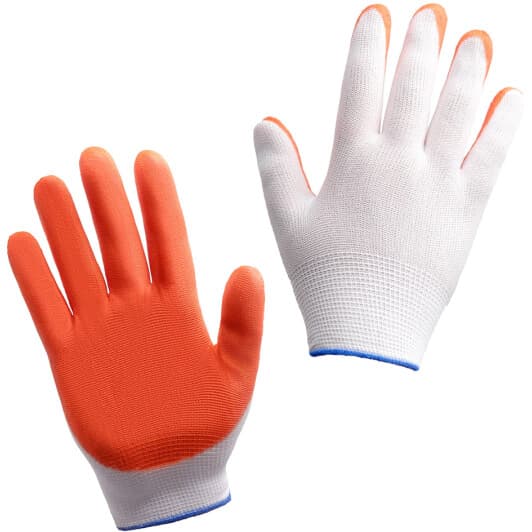 Рукавички робочі Vitol Вампір нейлонові з нітрилові покриттям помаранчеві