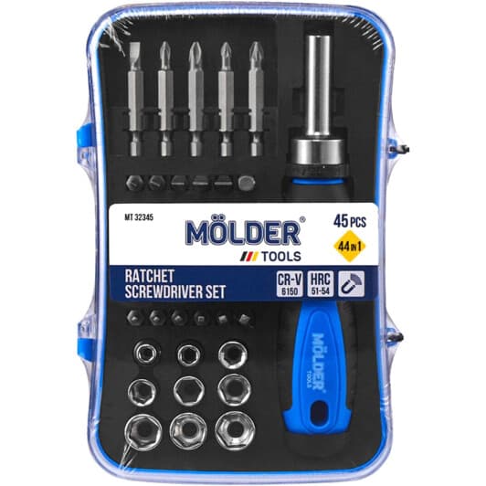 Набір бит та торцевих головок з тримачем Molder MT32345 35 шт.