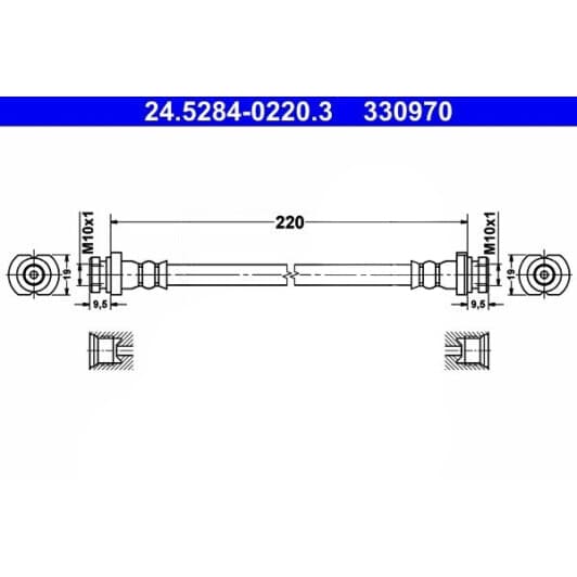 24.5284-0220.3 ATE Тормозной шланг