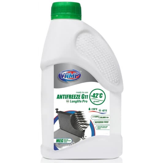 VAMP CT11 Longlife Pro G11 зеленый -42 °C 1 л 10553 готовый антифриз