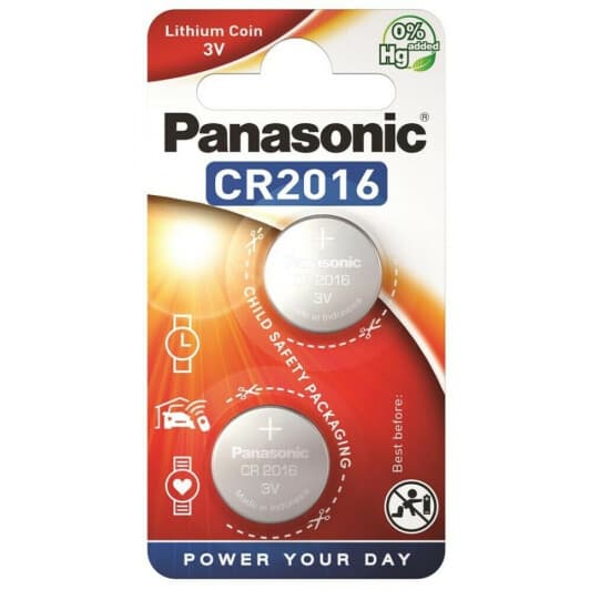Батарейка Panasonic CR-2016EL/2B CR2016 3 V 2 шт