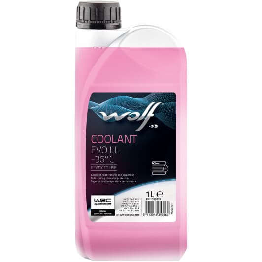 Wolf Evo LL G12 evo розовый -36 °C 1 л 1052678 готовый антифриз