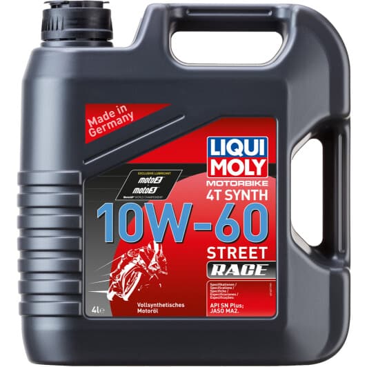 Liqui Moly Motorbike Street Race 10W-60, 4 л (1687) моторное масло 4T