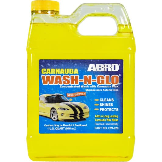 Автошампунь-поліроль концентрат ABRO Wash-N-Glo з воском (946 мл)