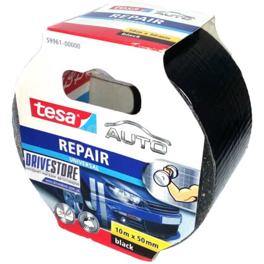 Изолента Tesa DUCTTAPETS50 черная полиэтиленовая 50 мм x 10 м