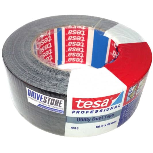 Изолента Tesa DUCTTAPETS48 черная на тканевой основе 48 мм x 50 м