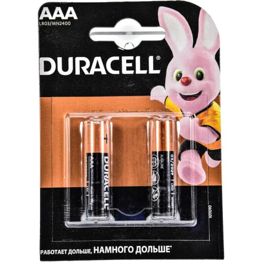 Батарейка Duracell RL010353 AAA (мизинчиковая) 1,5 V 2 шт