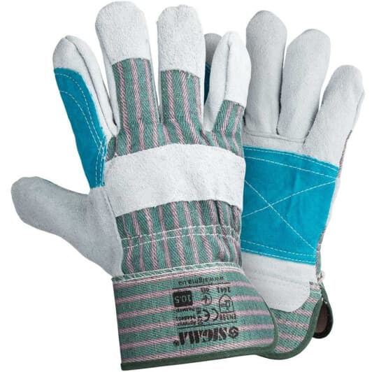 Краги Sigma замшевые с спилковыми вставками синие