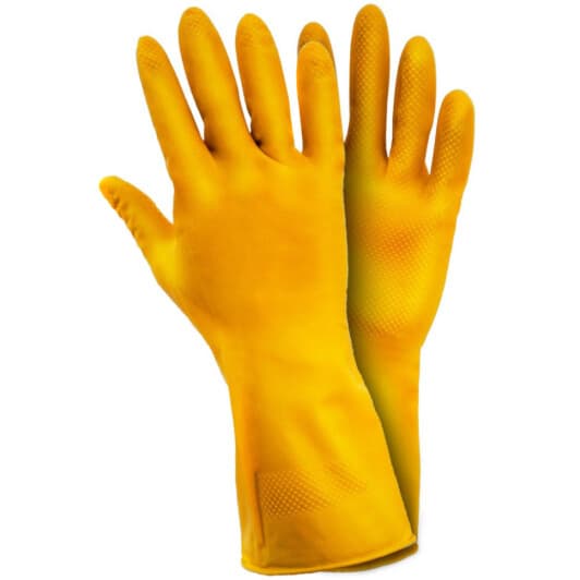 Рукавички побутові Sigma латексні жовті, M 8" (9447311)