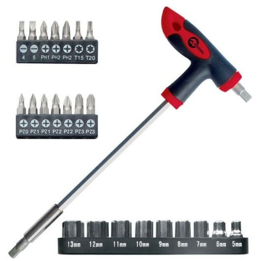 Отвертка с набором бит Intertool HT0422