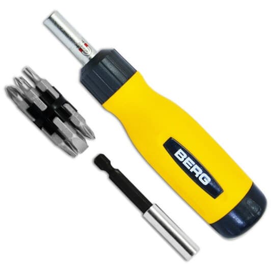 Отвертка реверсивная с набором бит Berg 47-435