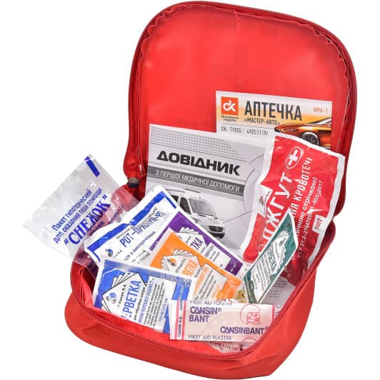 Аптечка автомобільна Дорожная Карта АМА-1 у м'якому чохлі DKTY005