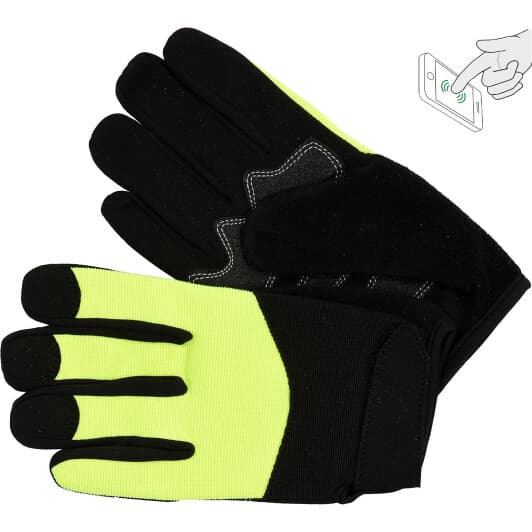 Рукавички робочі Yato трикотажні з шкіряними вставками жовті, XL 10" (yt74656)