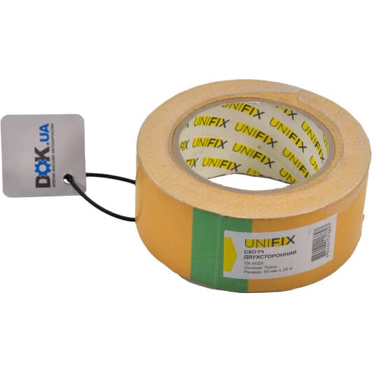 Двосторонній скотч UNIFIX TK-5025 на тканевой основе 50 мм Х 25 м