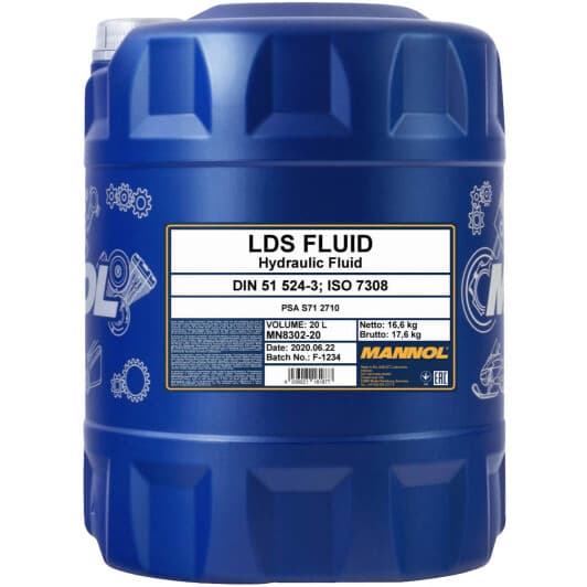 Mannol LDS Fluid (20 л) жидкость ГУР