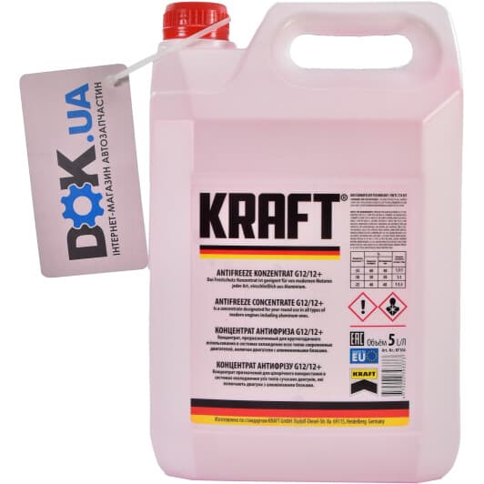 KRAFT G12+ красный 5 л (KF104) концентрат антифриза