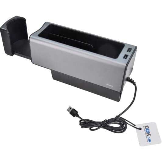 Карман-органайзер Baseus Deluxe Metal Armrest Console Organizer между сиденьями CRCWHA01