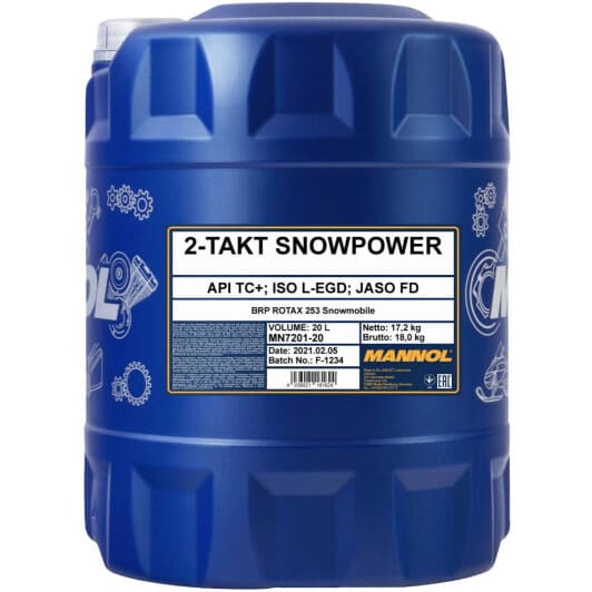 Mannol Snowpower, 20 л (MN7201-20) моторное масло 2T