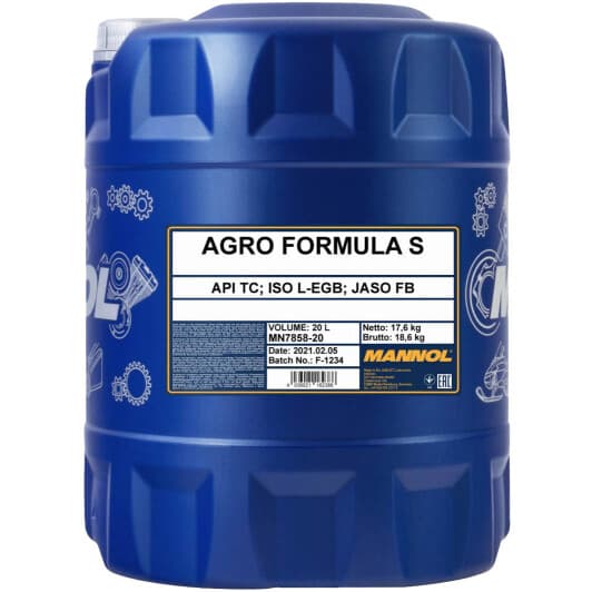 Mannol Agro Formula S, 20 л (MN7858-20) моторна олива 2T
