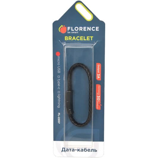 Кабель Florence Bracelet FL-2207-KM USB - Micro USB 0,2 м