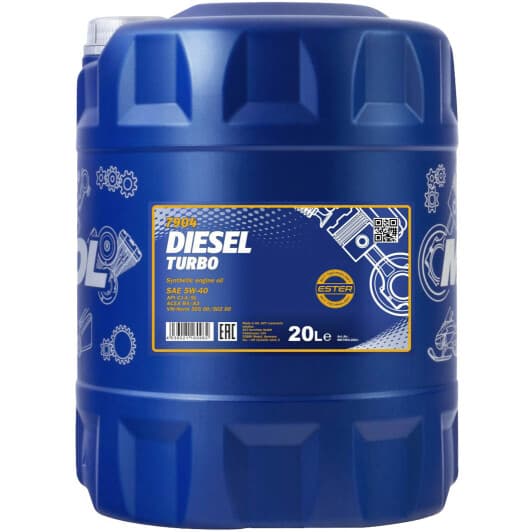Mannol Diesel Turbo 5W-40 (20 л) моторное масло