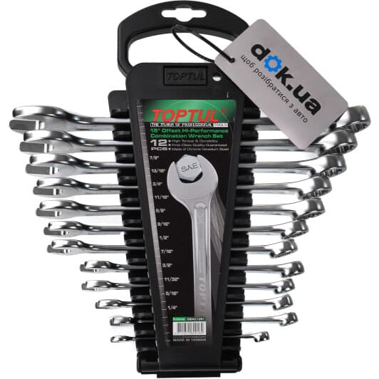 Набор ключей рожково-накидных Toptul GBAC1201 1/4"-7/8" 12 шт