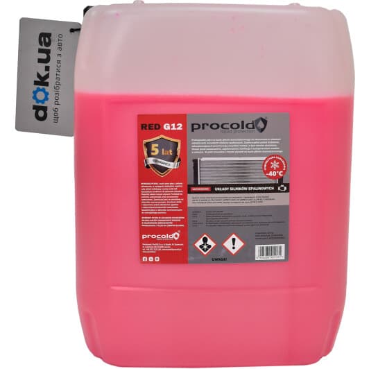 Procold G12 червоний -40 °C, 20 л (PR4020K) готовий антифриз