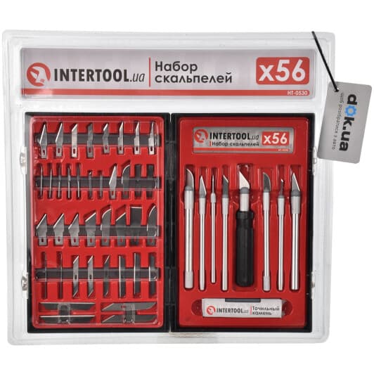 Набір скальпелів Intertool HT-0530 монолітне лезо 8 шт.