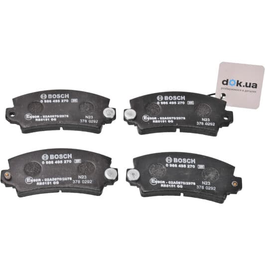 0 986 495 270 Bosch Гальмівні колодки