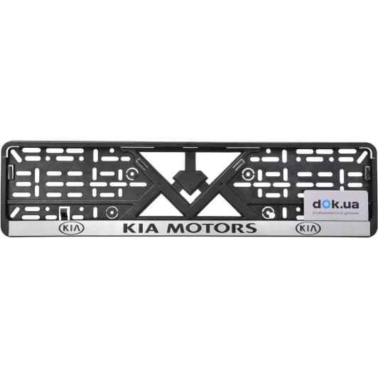 Рамка номерного знака Штурмовик 18350 цвет чёрный с серебристым на KIA