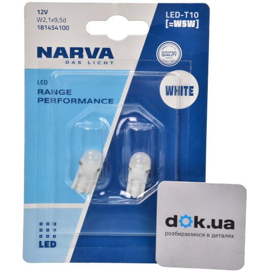 Автолампа Narva Range Performance LED W5W W2,1x9,5d 0,36 W 181454100