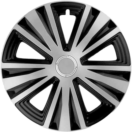 Комплект колпаков на колеса JESTIC Glory Ring черный + серебристый хромированная