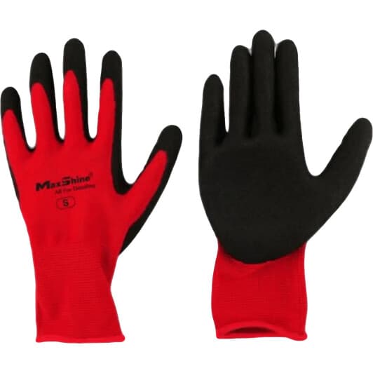 Перчатки рабочие MaxShine красный + черный
