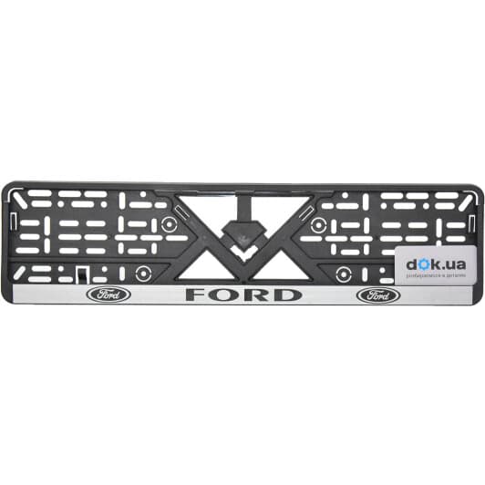 Рамка номерного знака Штурмовик 5165 колір чорний із сріблястим на Ford