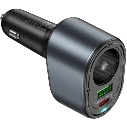 Разветвитель прикуривателя с USB Hoco Z56 Friend 6942007633031