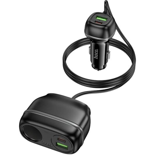Розгалужувач прикурювача з USB Hoco Z59A Rank 6942007641517