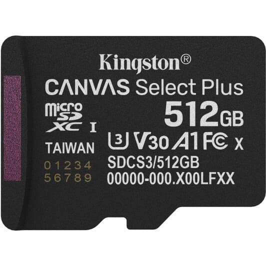 Карта пам’яті Kingston Canvas Select Plus microSDXC 512 ГБ SDCS3512GBSP