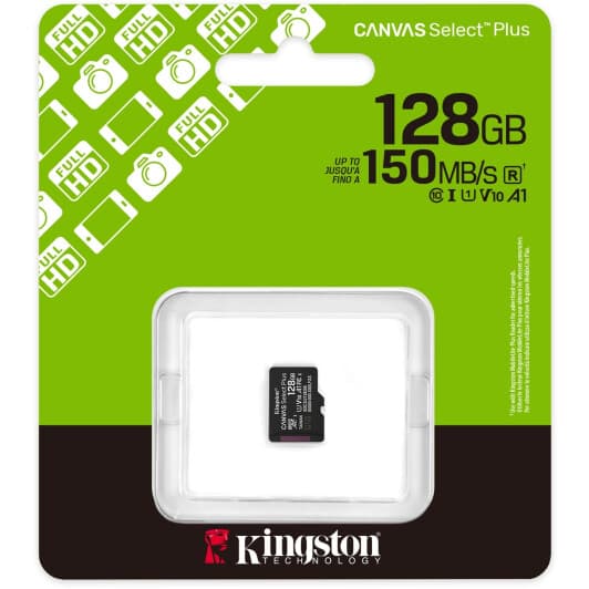 Карта памяти Kingston Canvas Select Plus MicroSD 128 ГБ